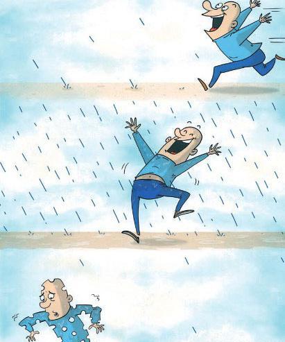 عکس کارتونی باریدن باران
