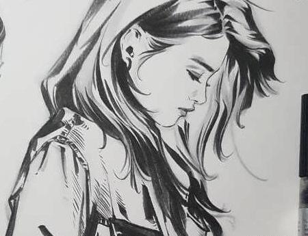 عکس نقاشی دخترونه جدید ساده غمگین