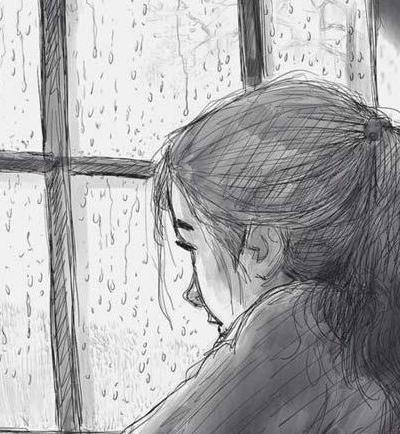 عکس نقاشی دخترونه جدید ساده غمگین