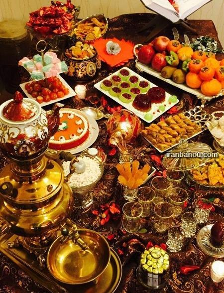 عکس چیدمان سفره شب یلدا