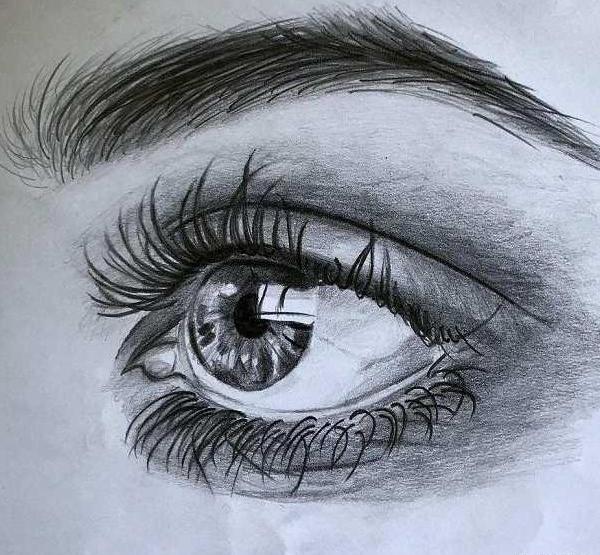 عکس نقاشی دخترانه جدید با مداد سیاه