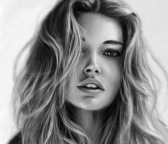 عکس نقاشی دخترانه جدید با مداد سیاه