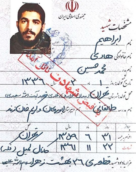 عکس همسر شهید ابراهیم هادی