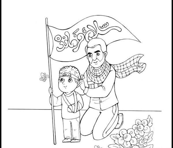 عکس قاسم سلیمانی برای رنگ آمیزی