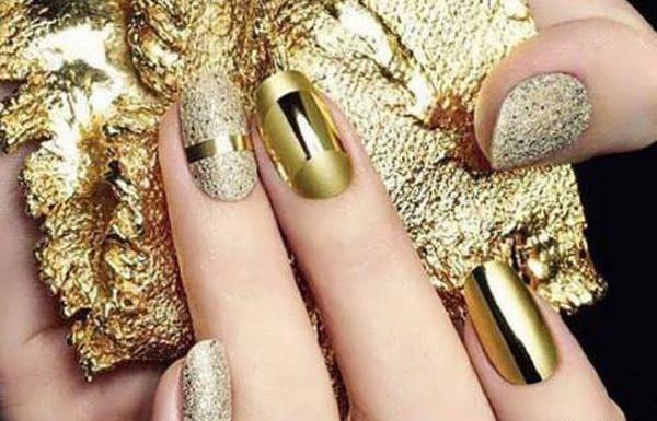 عکس کاشت ناخن طلایی