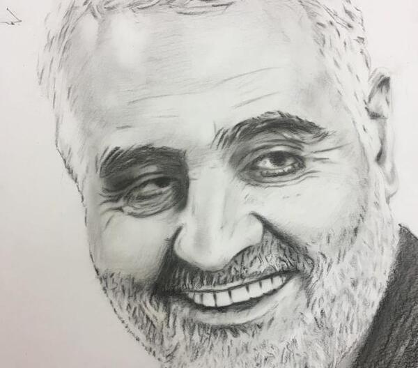 عکس حاج قاسم سلیمانی برای رنگ آمیزی