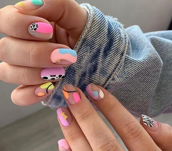 عکس کاشت ناخن تابستانه