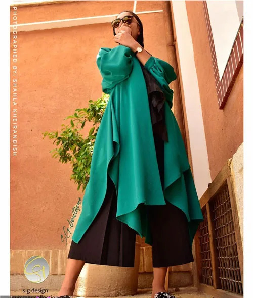 عکس مانتو رنگ سبز ابی