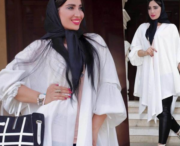 عکس مانتو سفید ساده