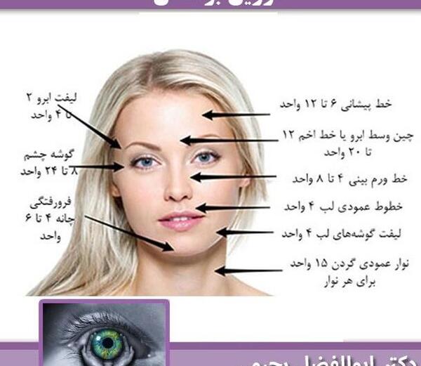 عکس بوتاکس پیشانی