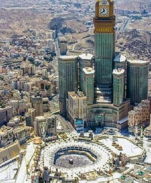 عکس برج ساعت در مکه