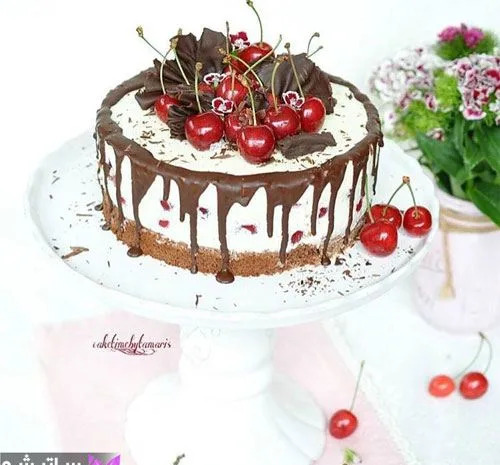 عکس کیک تولد دخترانه شیک و ساده شکلاتی
