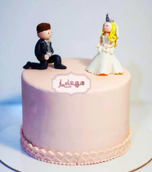 عکس عروس داماد روی کیک