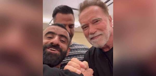 عکس هادی چوپان با ارنولد