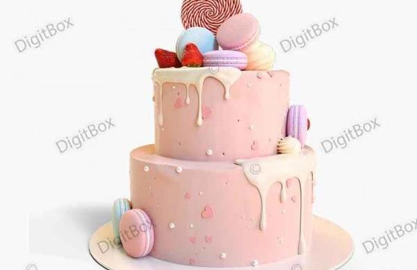 عکس کیک تولد دخترانه ساده صورتی