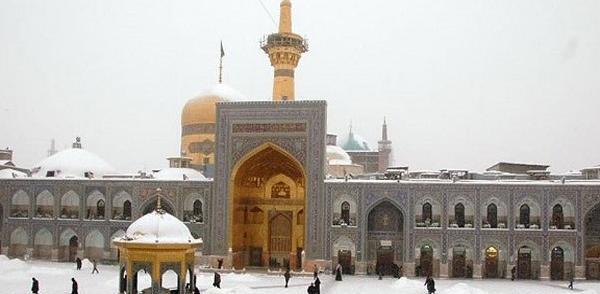 عکس حرم امام رضا در برف