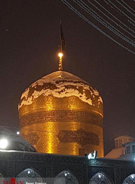 عکس حرم امام رضا در برف