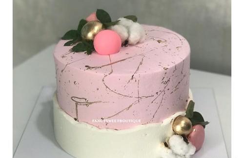 عکس کیک تولد دخترانه زرد و سفید