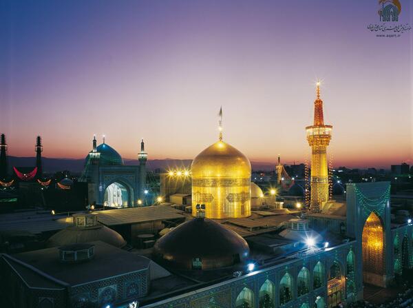 عکس حرم مطهر امام رضا در لحظه نماز جماعت