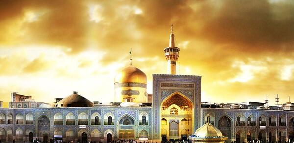 عکس حرم مطهر امام رضا در لحظه نماز جماعت