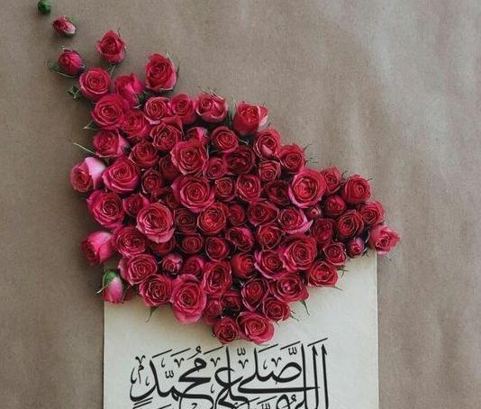 عکس گل با صلوات برای پروفایل