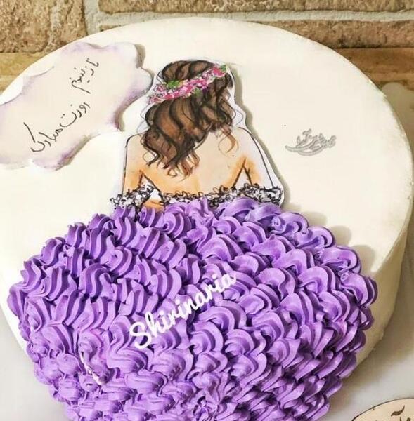 عکس کیک تولد دخترانه قرمز و سفید