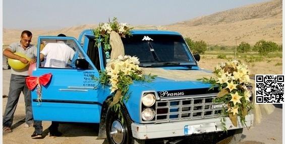 عکس نیسان آبی ماشین عروس