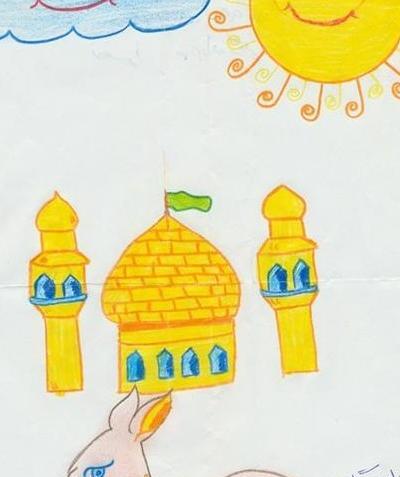 عکس حرم امام رضا نقاشی کودکانه