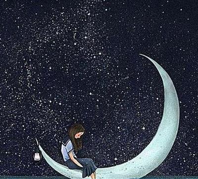 عکس پروفایل دختر و ماه