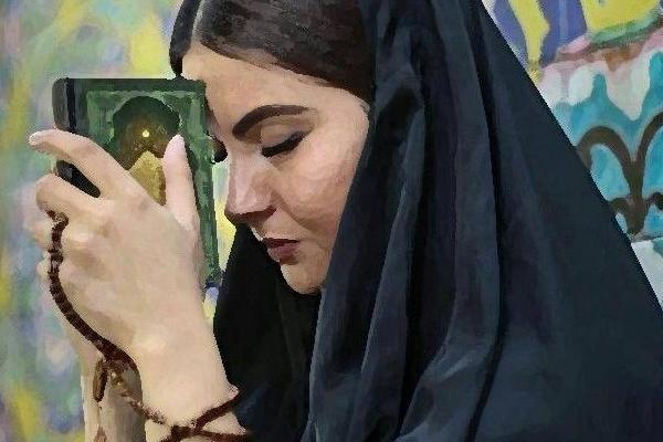 عکس پروفایل دختر در حال نماز خواندن