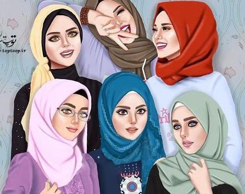 عکس پروفایل حجابی کارتونی