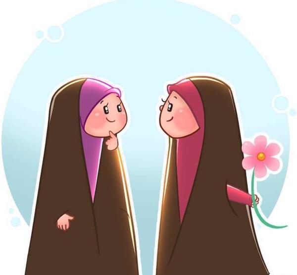 عکس پروفایل دختر با حجاب چادری کارتونی