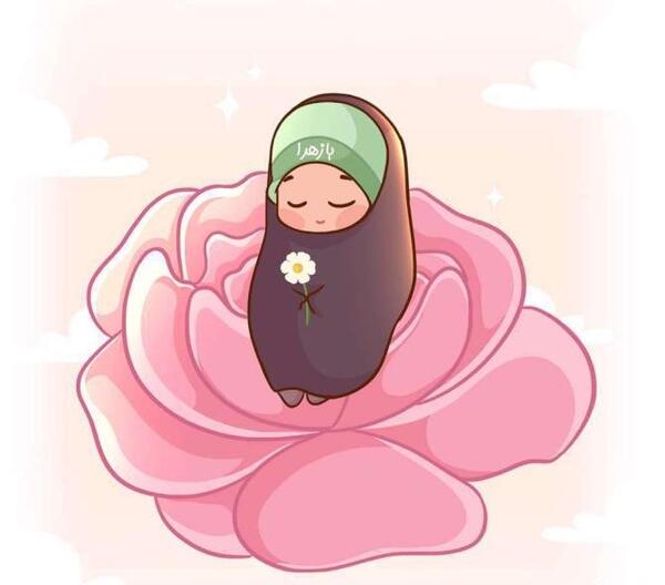 عکس پروفایل دختر با حجاب چادری کارتونی