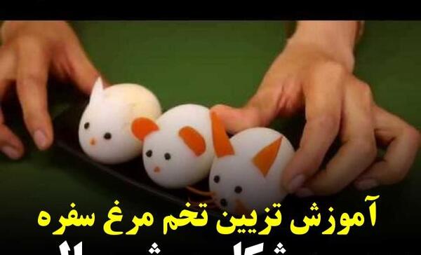 عکس تزیین تخم مرغ آب پز ساده