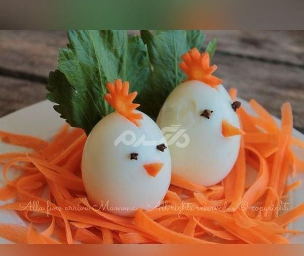 عکس تزیین تخم مرغ آب پز برای مدرسه