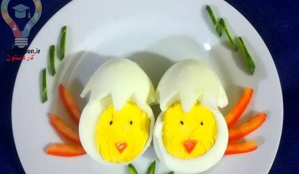 عکس تخم مرغ آب پز تزیین شده