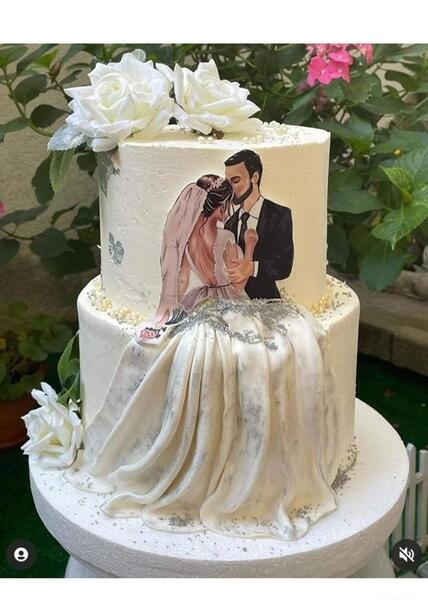 عکس عروس روی کیک