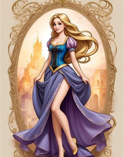 عکس نقاشی راپونزل ساده