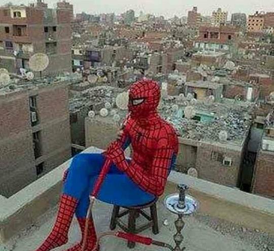 عکس مرد عنکبوتی خنده دار
