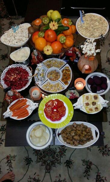 عکس سفره ساده شب یلدا