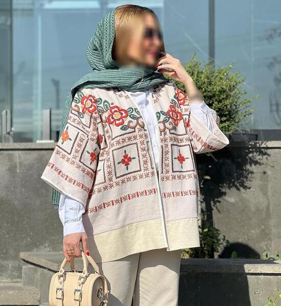 عکس مانتو گلدوزی شده