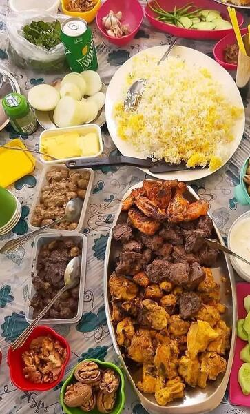 عکس سفره جوجه کباب