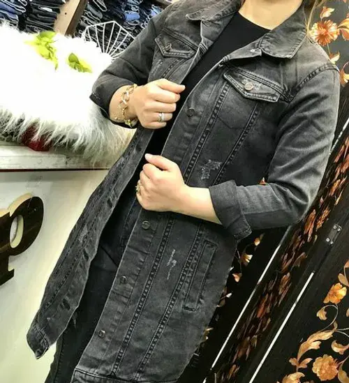 عکس مانتو جین ذغالی