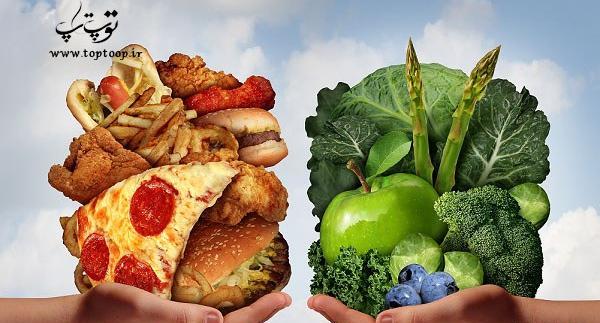 عکس نقاشی غذای سالم و ناسالم