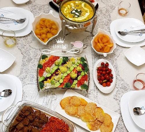 عکس سفره شام لاکچری