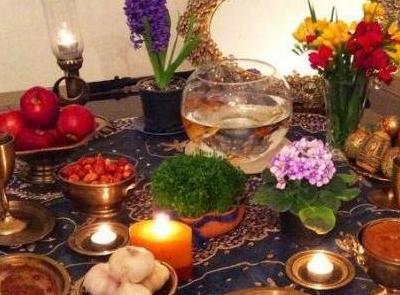 عکس سفره هفت سین با ظروف چوبی