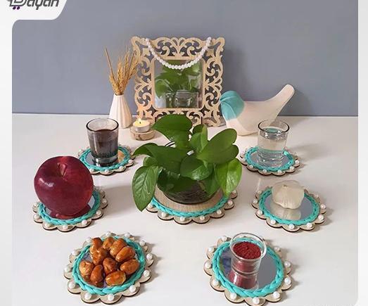 عکس سفره هفت سین با ظروف چوبی