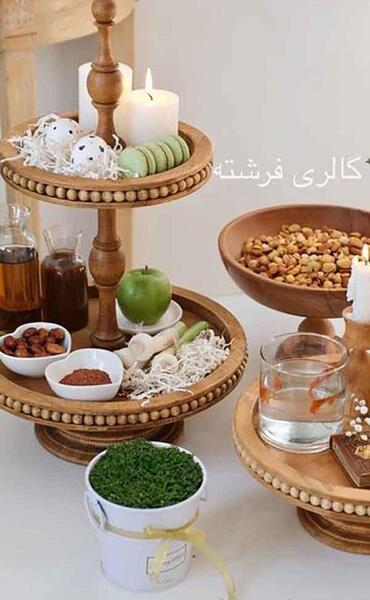 عکس سفره هفت سین با ظروف چوبی