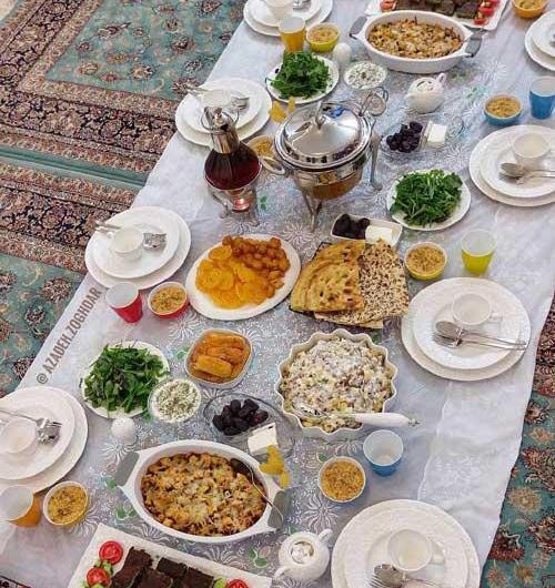 عکس طبیعی سفره افطار