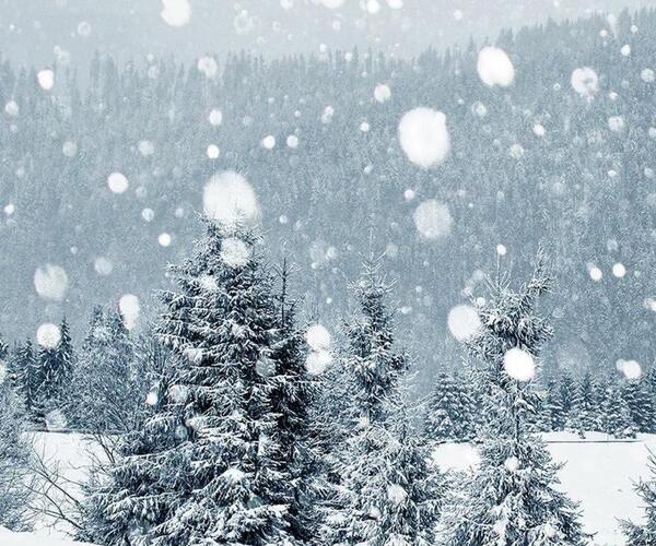 عکس نوشته صبح بخیر برفی